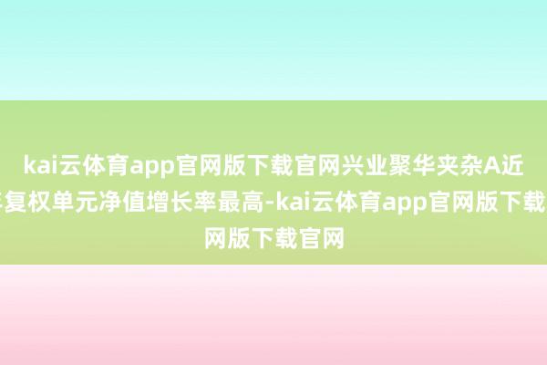 kai云体育app官网版下载官网兴业聚华夹杂A近一年复权单元净值增长率最高-kai云体育app官网版下载官网