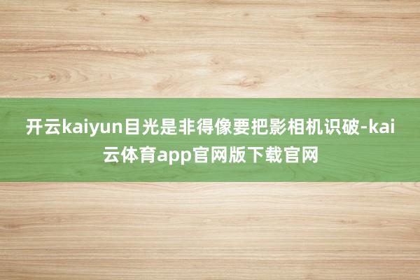 开云kaiyun目光是非得像要把影相机识破-kai云体育app官网版下载官网